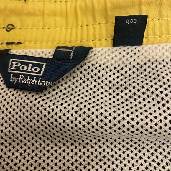 Polo Ralph Lauren Lined Swim Trunks Board Shorts Navy Yellow Men's Size 2X - Picture 6 of 9